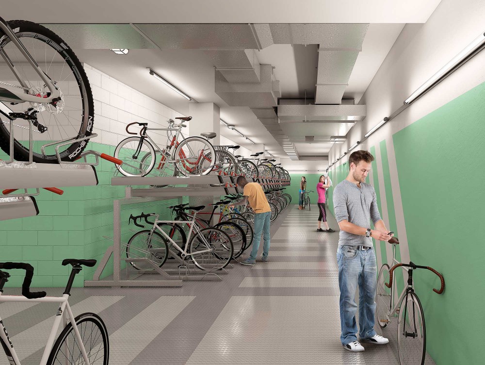 interior cycle hub rendering programme bristol