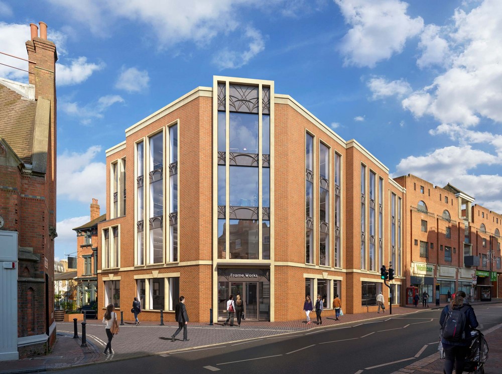 architectural exterior marketing CGI of frame works in richmond london