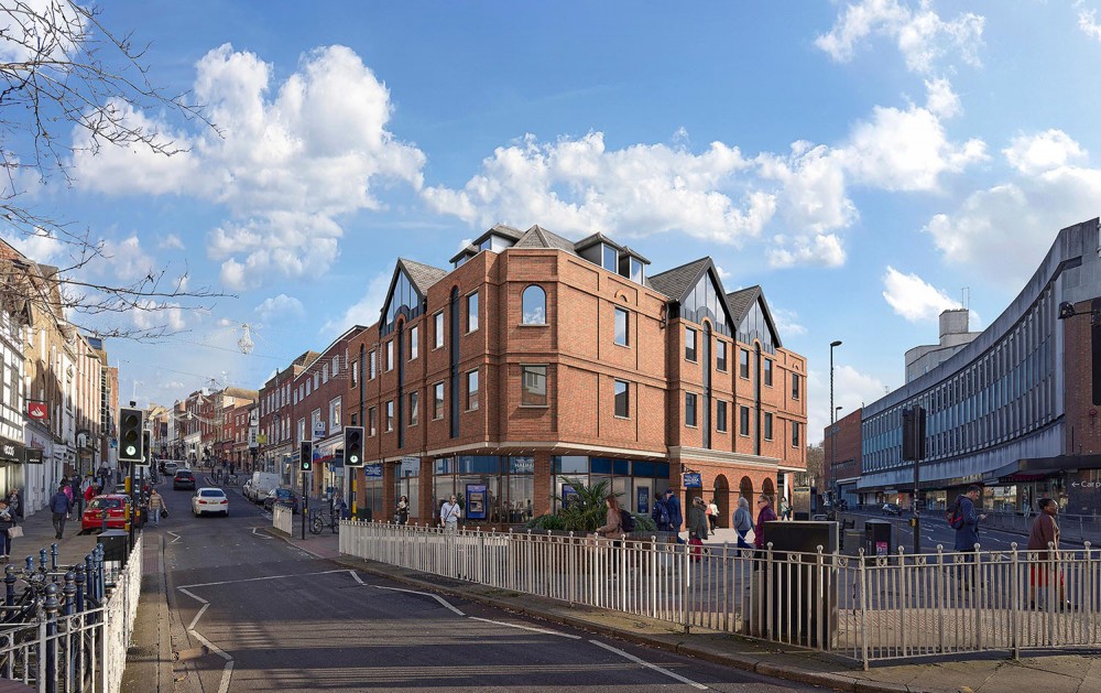architectural exterior photomontage of crossweys house in guildford