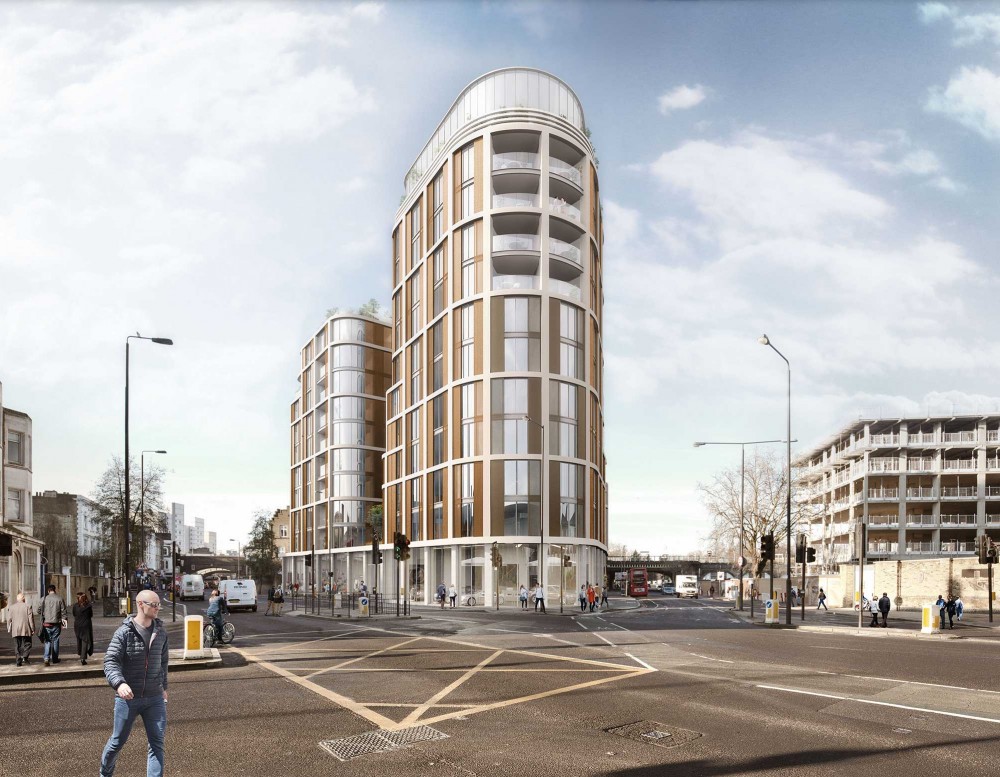 3d architectural rendering photomontage of prince of wales drive in battersea