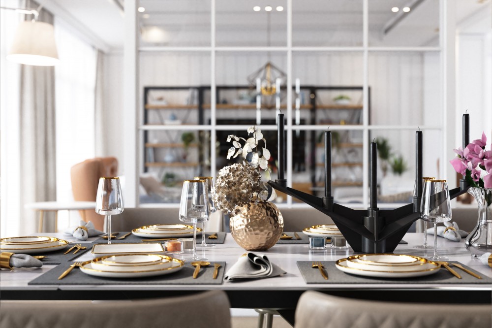 architectural interior cgi of PLK6 beach house in saudi arabia