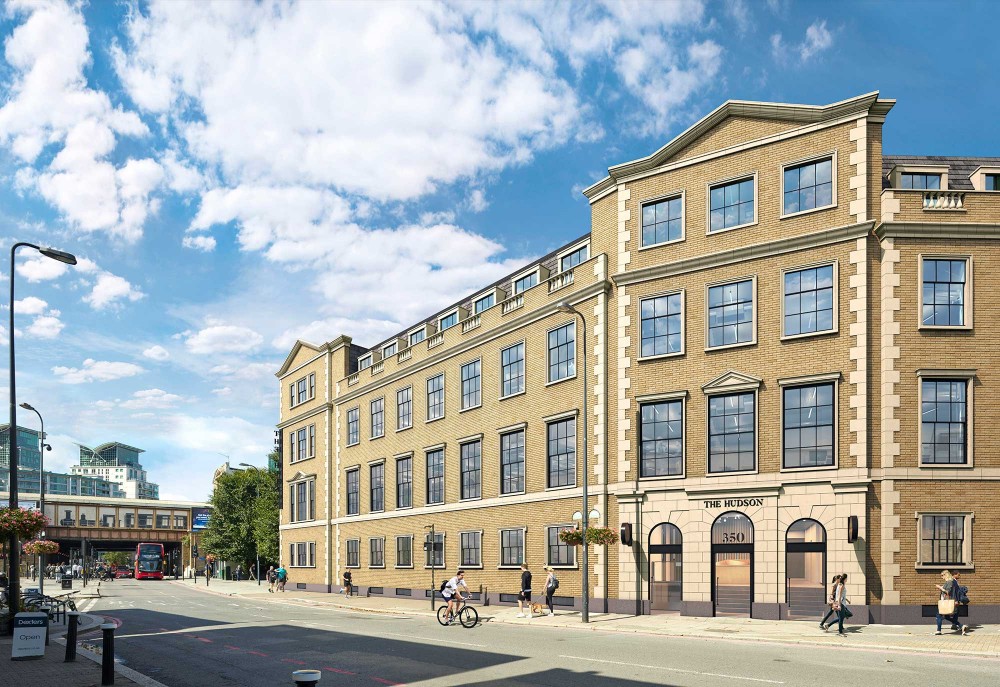 architectural exterior photomontage of the hudson in london